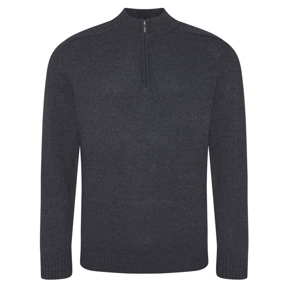 Ecologie Unisex Adult Wakhan Knitted Quarter Zip Sweatshirt / Charcoal